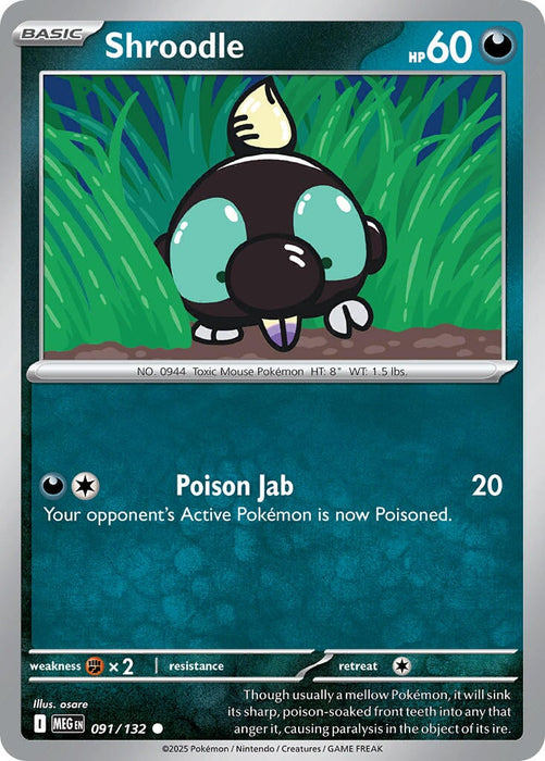 Shroodle (091/132) [Mega Evolution: Base Set] 