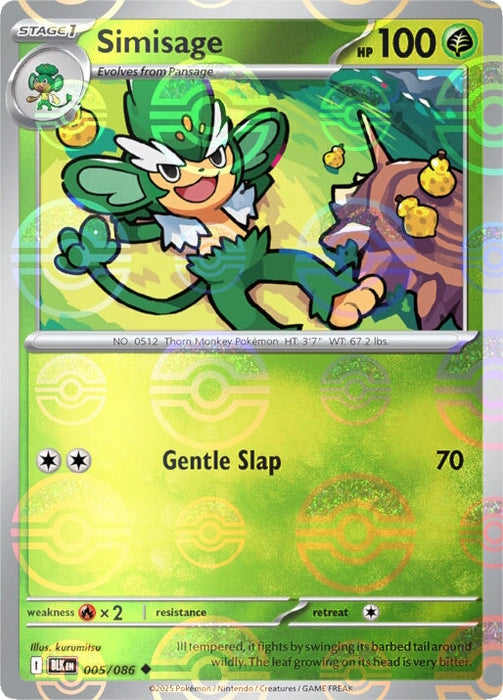 Simisage (005/086) (Poke Ball Pattern) [Scarlet & Violet: Black Bolt] 