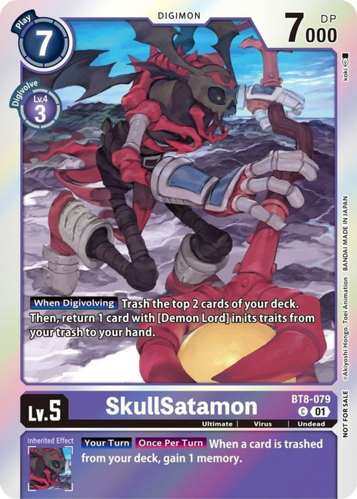 SkullSatamon (Blast Ace Double Pack Set) (#BT8-079 C) (New Awakening) Near Mint Foil 