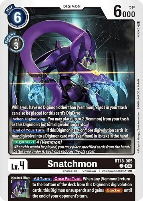 Snatchmon (#BT18-065 C) (Release Special Booster 2.0) Near Mint 