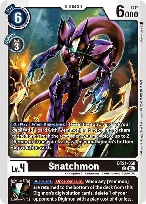 Snatchmon (#BT21-058 C) (World Convergence) Near Mint 