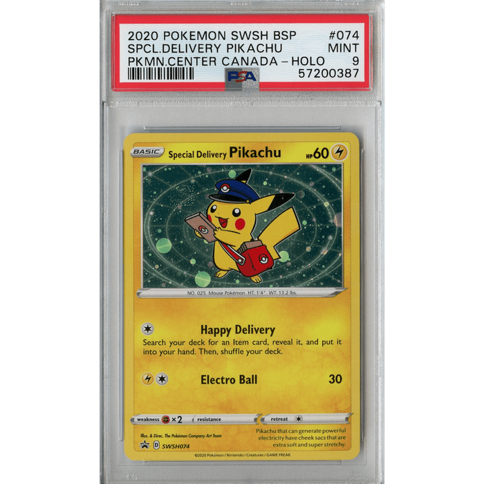 Special Delivery Pikachu (SWSH074) - Black Star Promos [PSA 9] 
