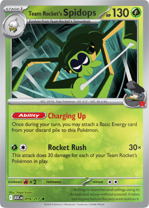 Team Rocket's Spidops (Team Rocket Pattern) (019/217) [Mega Evolution: Ascended Heroes]