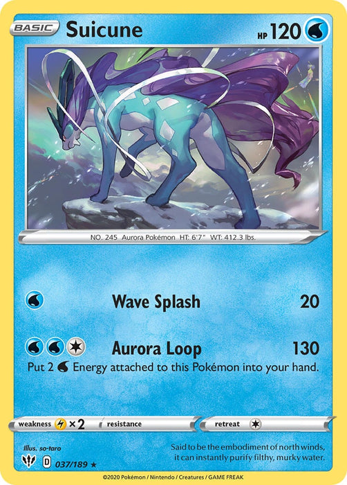 Suicune (037/189) (Theme Deck Exclusive) [Sword & Shield: Darkness Ablaze] 