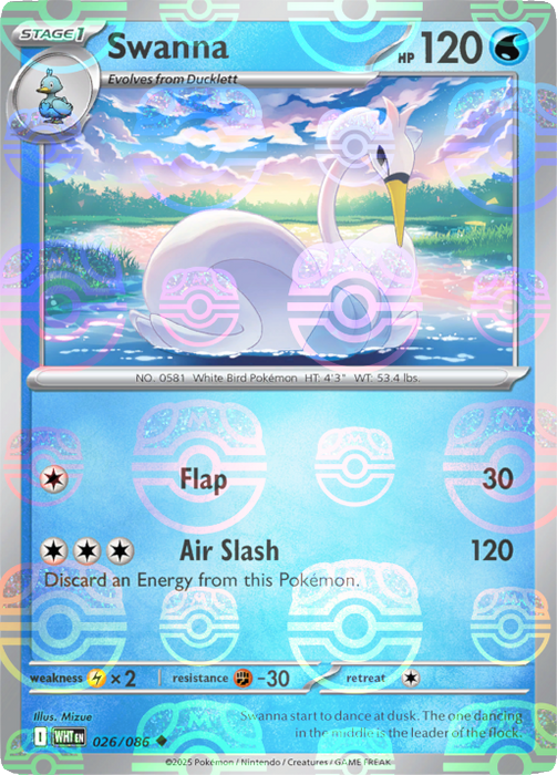 Swanna (026/086) (Master Ball Pattern) [Scarlet & Violet: White Flare] 