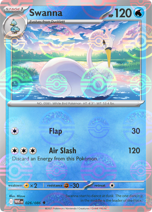 Swanna (026/086) (Poke Ball Pattern) [Scarlet & Violet: White Flare] 