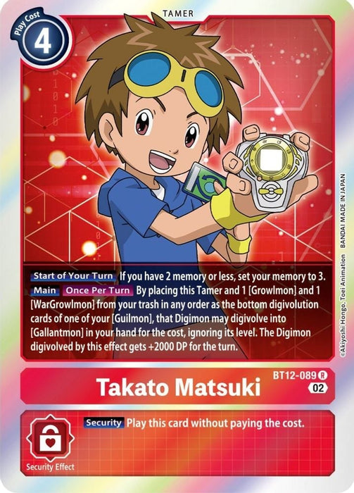 Takato Matsuki (#BT12-089 R) (Across Time) Near Mint Foil 