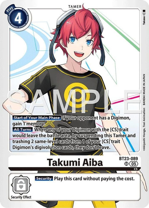 Takumi Aiba (#BT23-089) (Hackers' Slumber) Near Mint Foil 