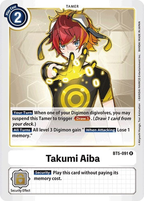 Takumi Aiba (#BT5-091 R) (Battle of Omni) Near Mint 