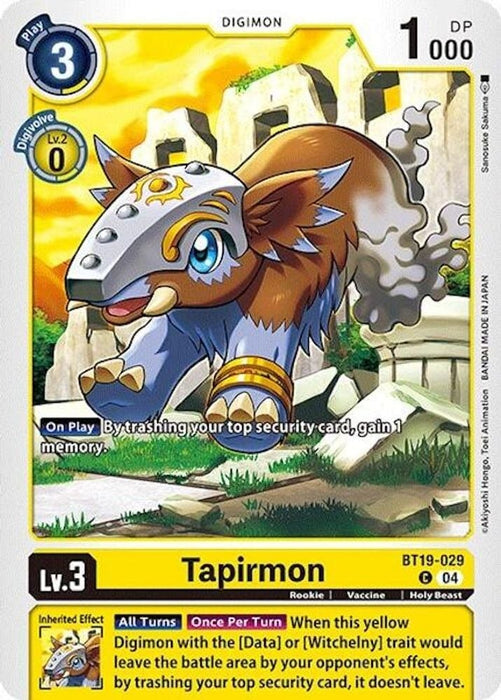 Tapirmon (#BT19-029 C) (Release Special Booster 2.0) Near Mint 