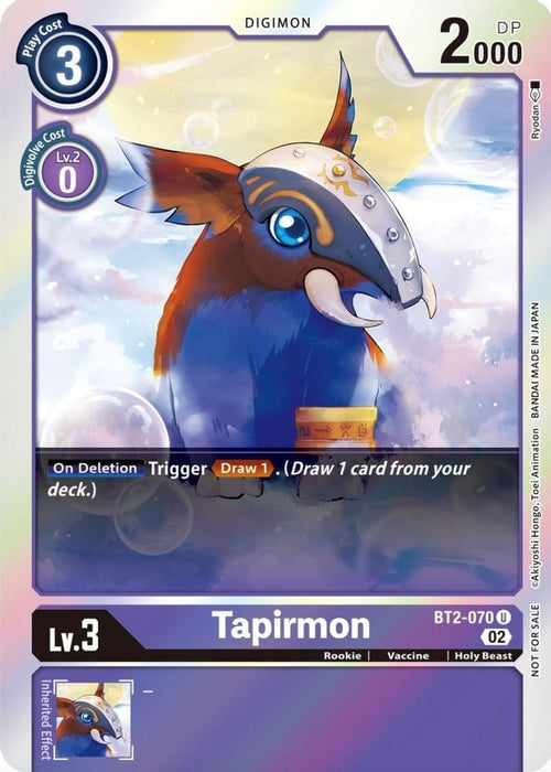 Tapirmon Official Tournament Pack Vol8 (#BT2-070 U) (Release Special Booster 1.0) Near Mint Foil 