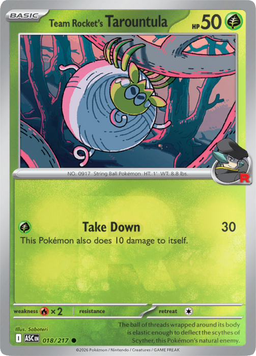 Team Rocket's Tarountula (Team Rocket Pattern) (018/217) [Mega Evolution: Ascended Heroes]