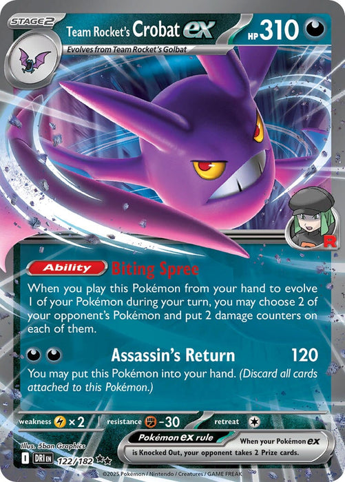 Team Rocket's Crobat ex (122/182) [Scarlet & Violet: Destined Rivals] 