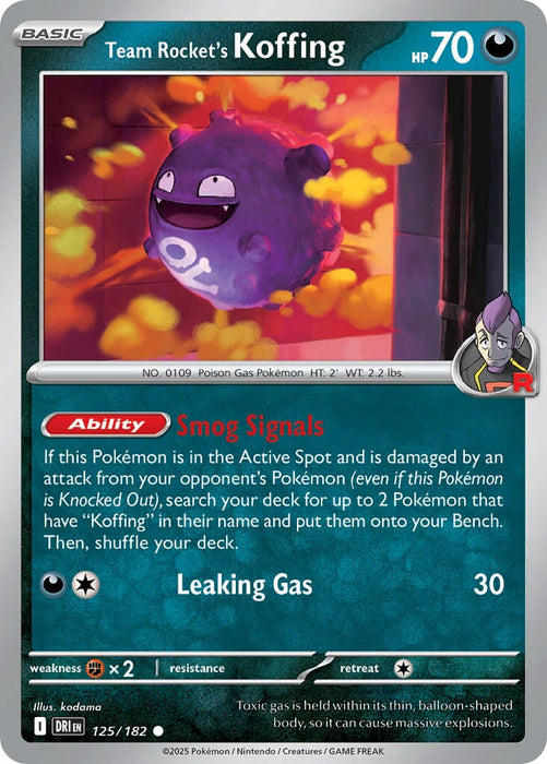 Team Rocket's Koffing (125/182) [Scarlet & Violet: Destined Rivals] 