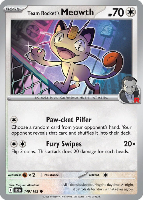 Team Rocket's Meowth (149/182) [Scarlet & Violet: Destined Rivals] 