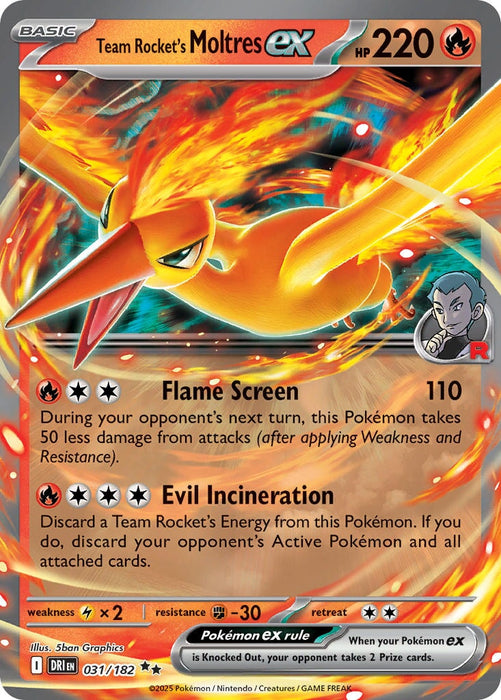 Team Rocket's Moltres ex (031/182) [Scarlet & Violet: Destined Rivals] 