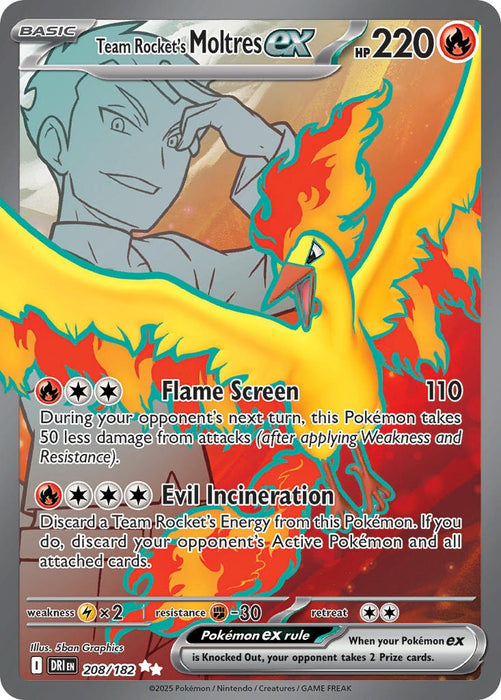 Team Rocket's Moltres ex (208/182) [Scarlet & Violet: Destined Rivals] 