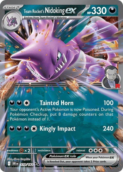 Team Rocket's Nidoking ex (119/182) [Scarlet & Violet: Destined Rivals] 
