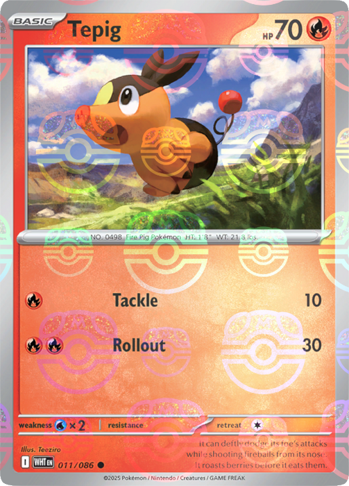 Tepig (011/086) (Master Ball Pattern) [Scarlet & Violet: White Flare] 