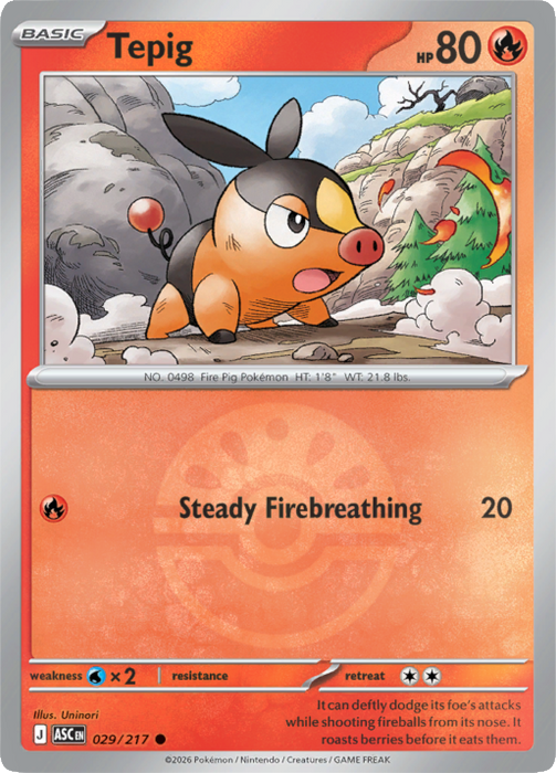 Tepig (Friend Ball) (029/217) [Mega Evolution: Ascended Heroes]