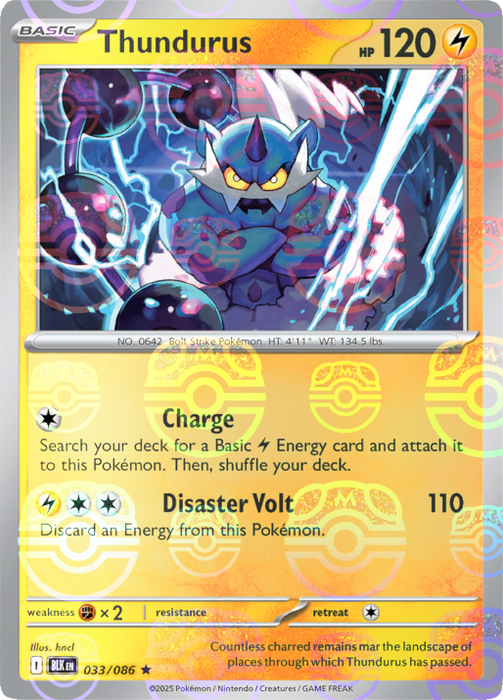 Thundurus (033/086) (Master Ball Pattern) [Scarlet & Violet: Black Bolt] 