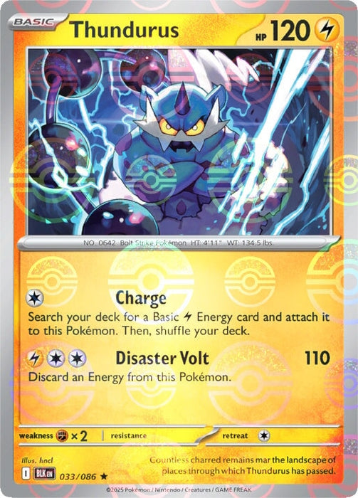 Thundurus (033/086) (Poke Ball Pattern) [Scarlet & Violet: Black Bolt] 