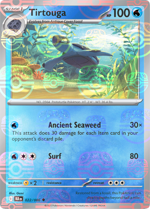 Tirtouga (022/086) (Master Ball Pattern) [Scarlet & Violet: Black Bolt] 