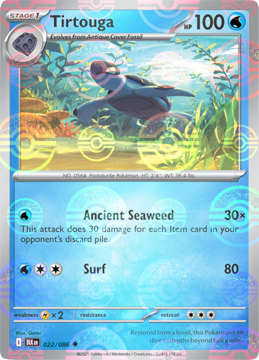 Tirtouga (022/086) (Poke Ball Pattern) [Scarlet & Violet: Black Bolt] 
