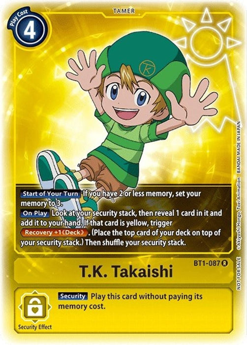 T.K. Takaishi (Box Topper) (#BT1-087 R) (Release Special Booster 1.0) Near Mint Foil 