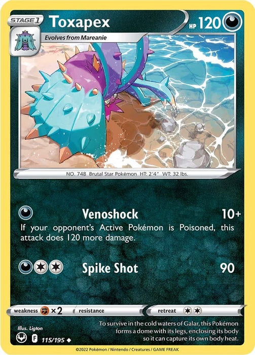 Toxapex (115/195) [Sword & Shield: Silver Tempest] 