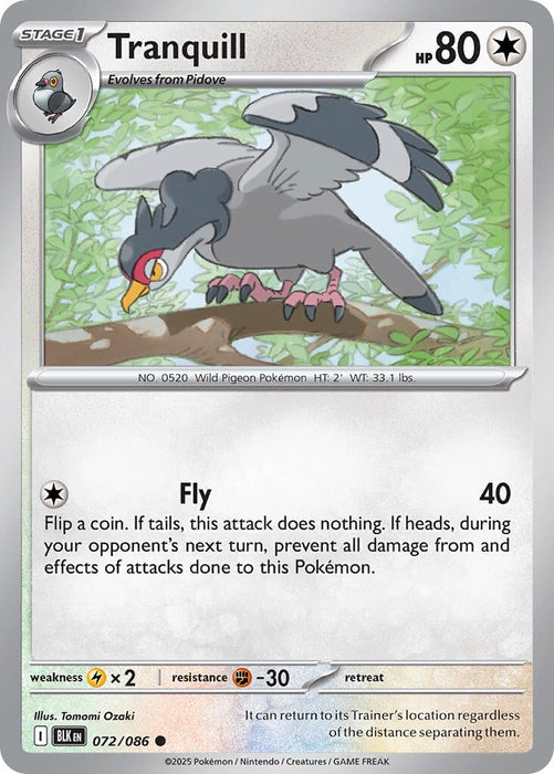 Tranquill (072/086) [Scarlet & Violet: Black Bolt] 