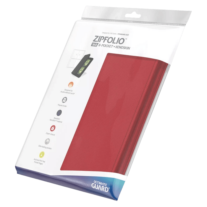Ultimate Guard Zipfolio Xenoskin - 160 (8 Pocket) Red 