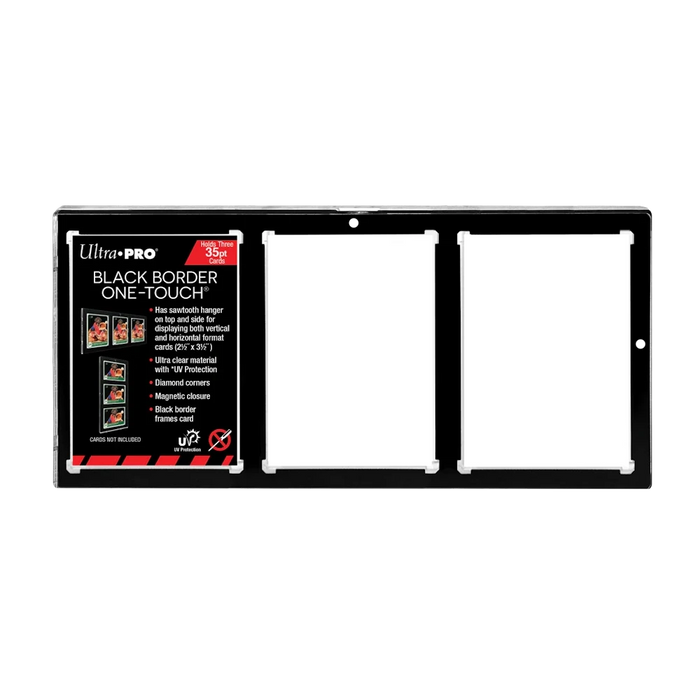Ultra Pro 3-Card Black Border ONE-TOUCH Magnetic Holder 35pt 