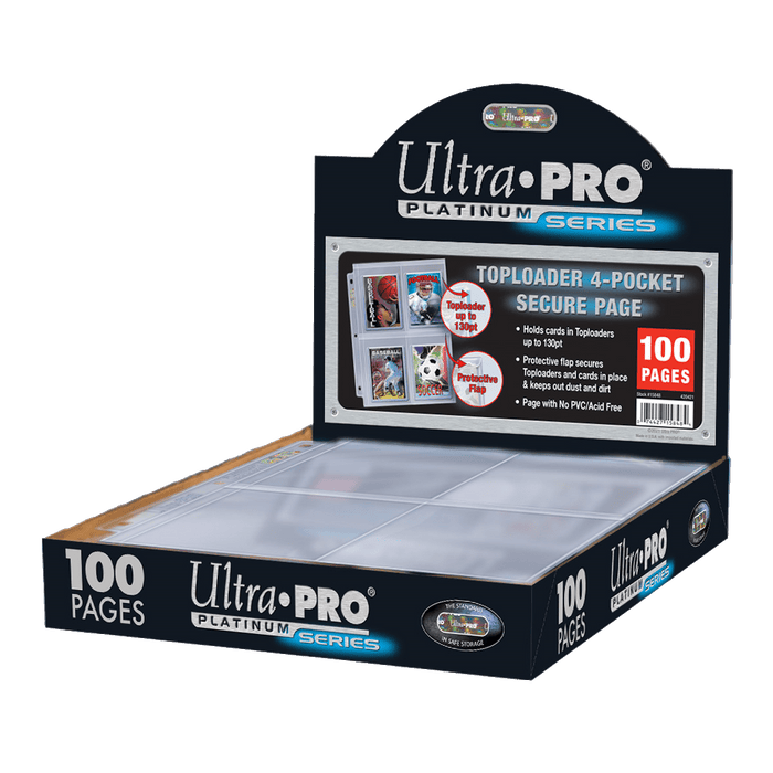 Ultra Pro Platinum Series 4 Pocket Secure Pages For Toploaders (100) 