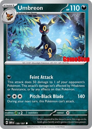 Umbreon (130/197) (GameStop Exclusive) [Scarlet & Violet: Obsidian Flames] 
