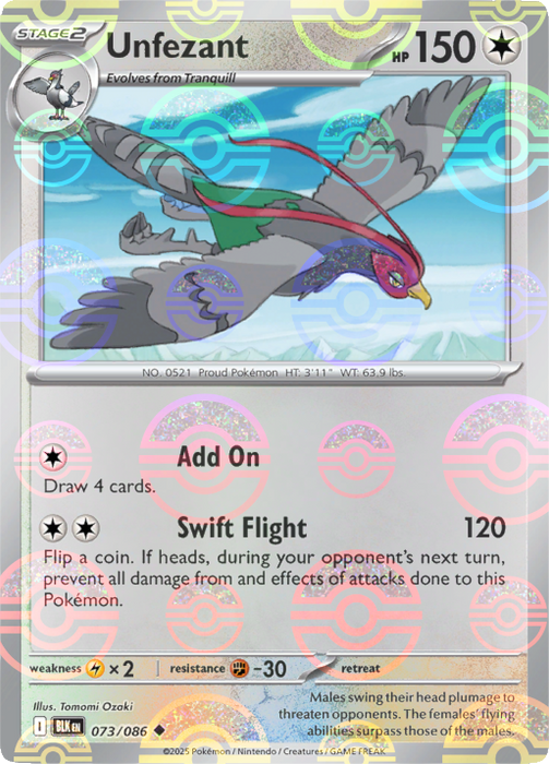 Unfezant (073/086) (Poke Ball Pattern) [Scarlet & Violet: Black Bolt] 