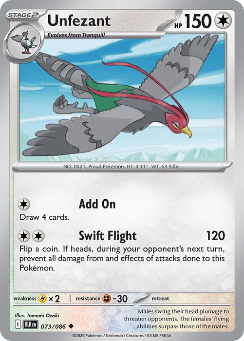 Unfezant (073/086) [Scarlet & Violet: Black Bolt] 