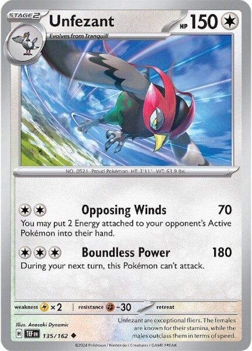 Unfezant (135/162) [Scarlet & Violet: Temporal Forces] 