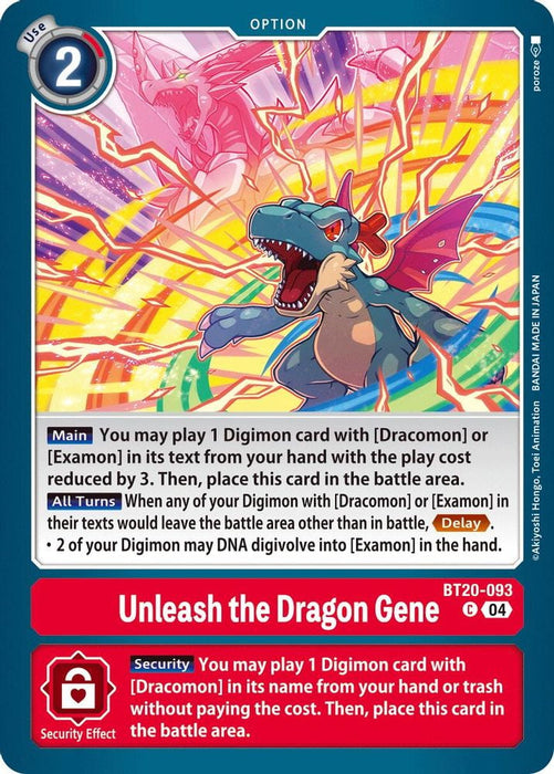 Unleash the Dragon Gene (#BT20-093 C) (Release Special Booster 2.5) Near Mint 