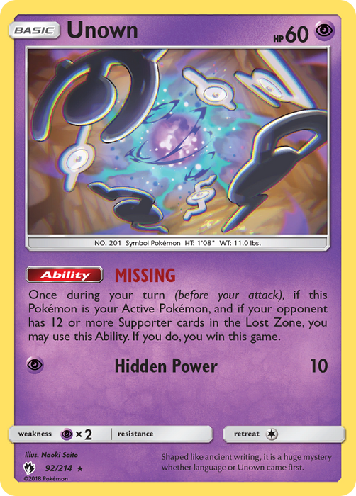 Unown (92) [SM - Lost Thunder] 