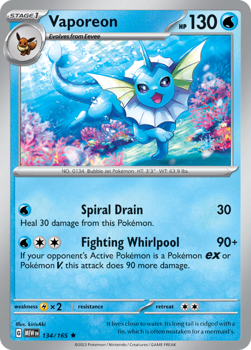 Vaporeon (134/165) [Scarlet & Violet: 151] 