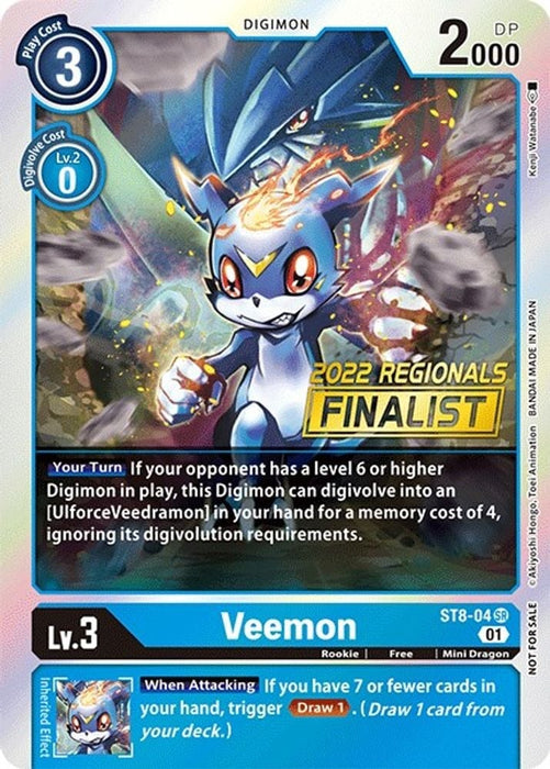 Veemon (2022 Championship Online Regional) [Online Finalist] (#ST8-04 SR) (Starter Deck 08: Ulforce Veedramon) Near Mint Foil 