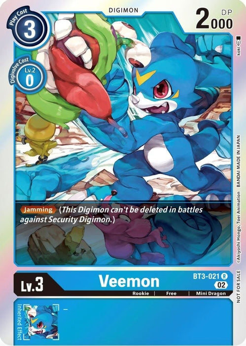Veemon - BT3-021 (Official Tournament Pack Vol.8) (#BT3-021 R) (Release Special Booster 1.0) Near Mint Foil 