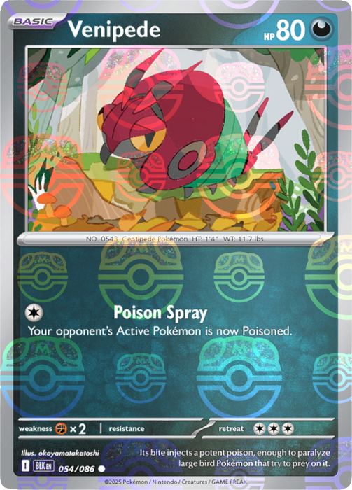 Venipede (054/086) (Master Ball Pattern) [Scarlet & Violet: Black Bolt] 