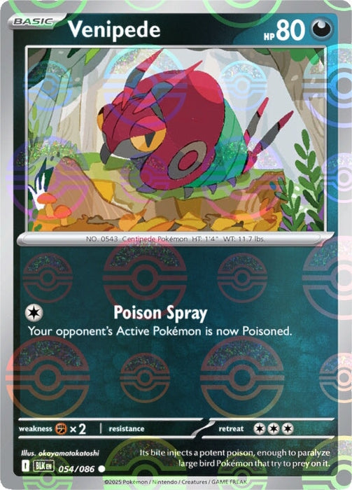 Venipede (054/086) (Poke Ball Pattern) [Scarlet & Violet: Black Bolt] 