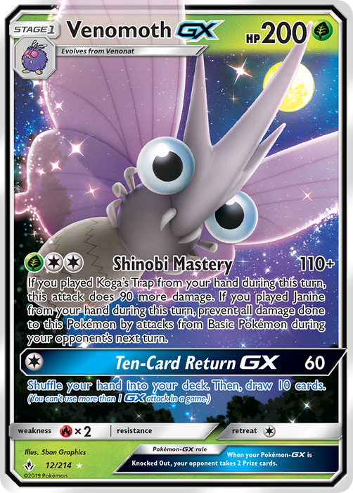 Venomoth GX (12/214) [Sun & Moon: Unbroken Bonds] 