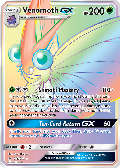 Venomoth GX (216/214) [Sun & Moon: Unbroken Bonds] 