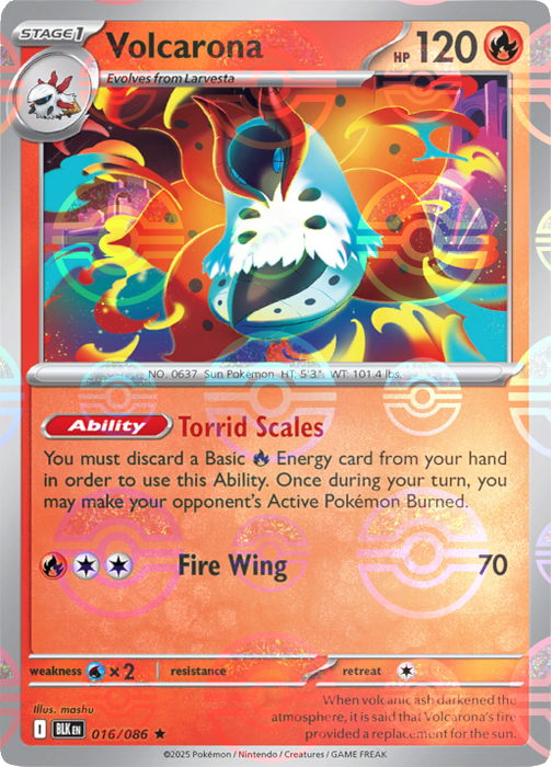 Volcarona (016/086) (Poke Ball Pattern) [Scarlet & Violet: Black Bolt] 