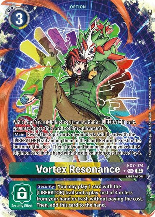 Vortex Resonance (Alternate Art) (#EX7-074 SCR) (Digimon LIBERATOR) Near Mint Foil 