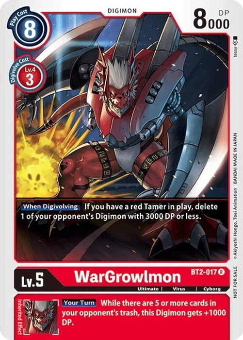 WarGrowlmon - BT2-017 (Official Tournament Pack Vol.2) (#BT2-017 R) (Release Special Booster 1.0) Near Mint 